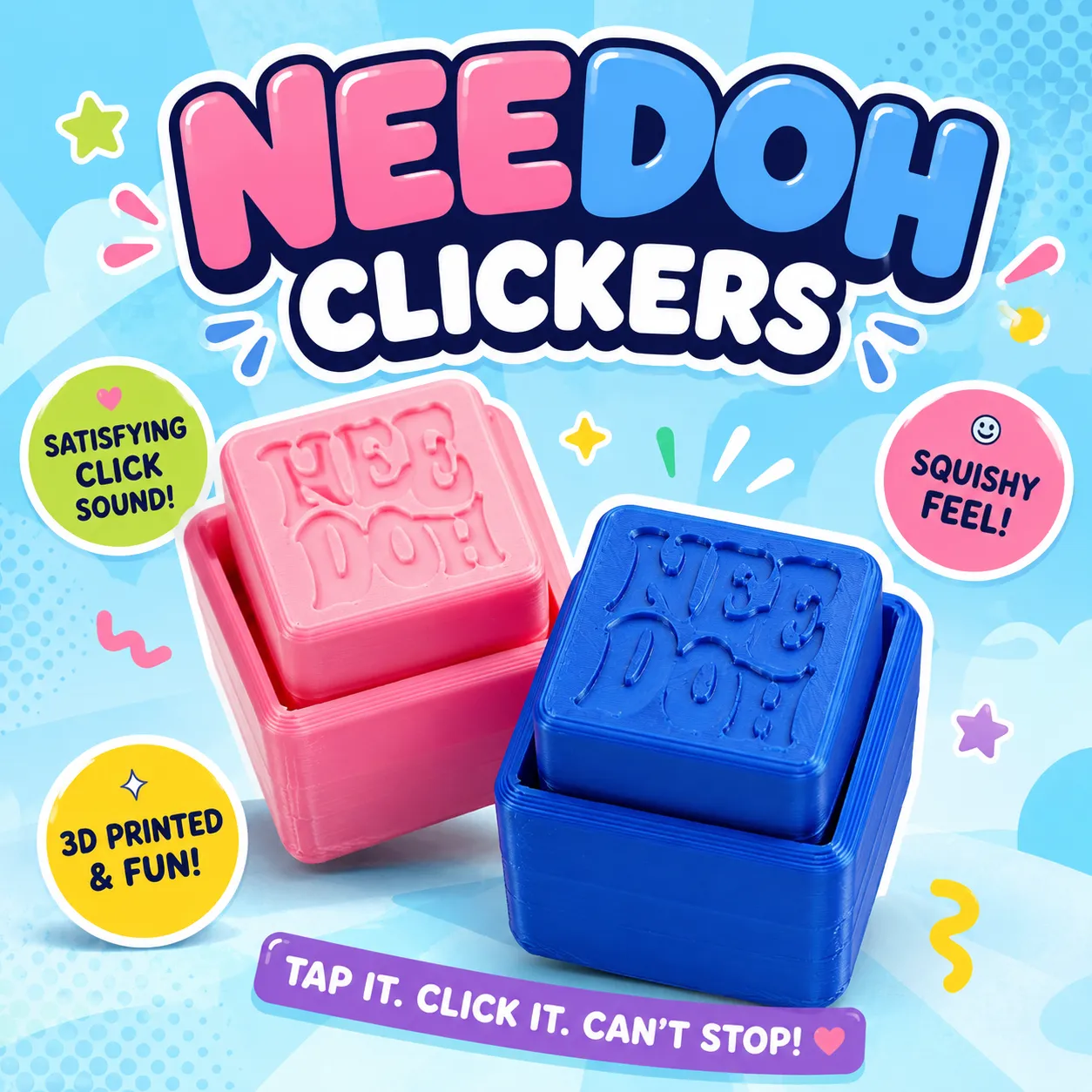 NeeDoh Nice Cube Clicker Fidget view 2