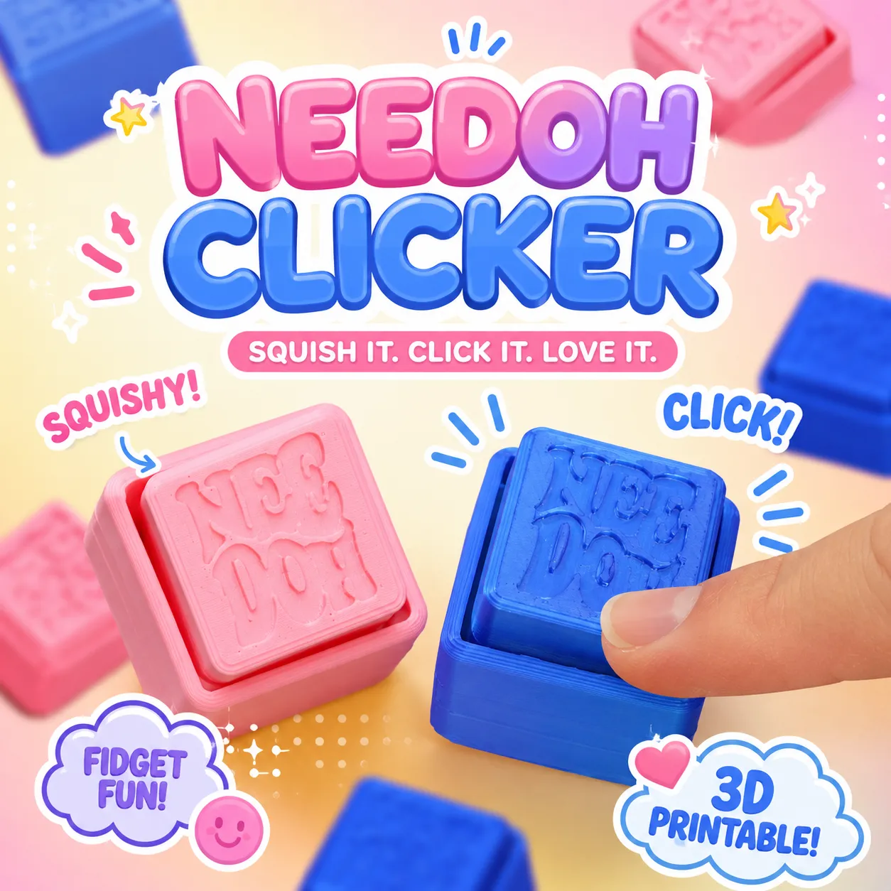 NeeDoh Nice Cube Clicker Fidget view 3