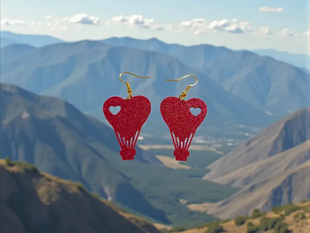 Heart balloon earrings
