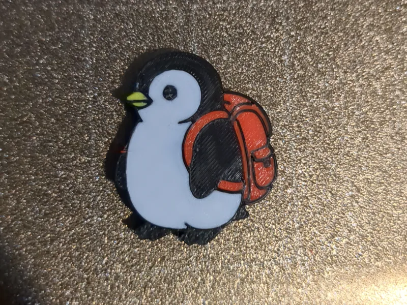 Cute Penguin with Backpack Magnet