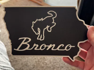 Iowa Bronco 2" trailer hitch cover