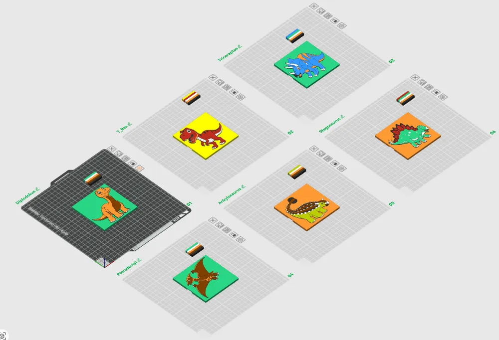 Dino Collection WONDERBAY Modular Tiles Sample - Free 3D Print Model ...