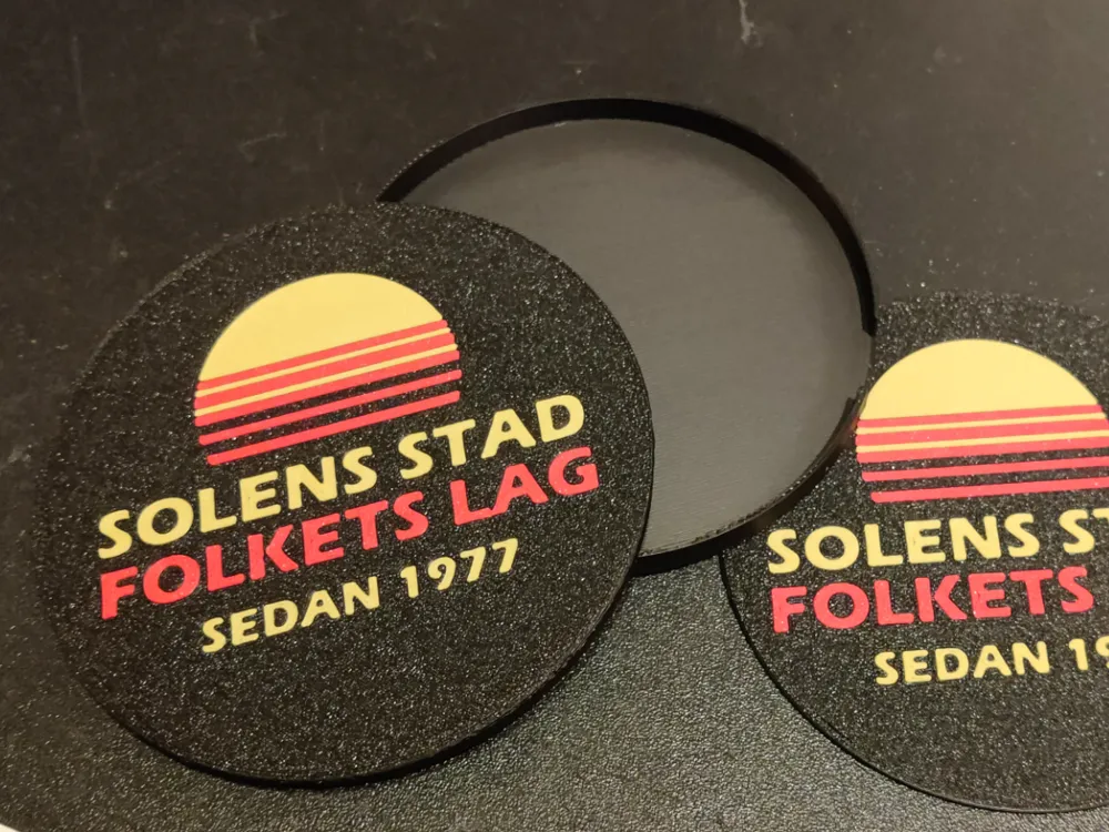 吕勒奥冰球 城市之阳杯垫 - 免费 3D 打印模型 - MakerWorld