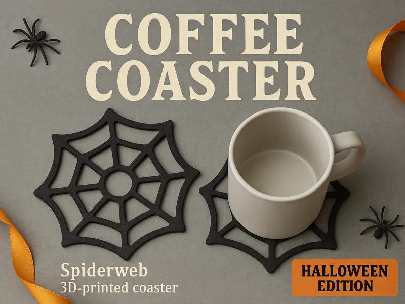 Spiderweb Coffee Coaster. Fast, No-Support