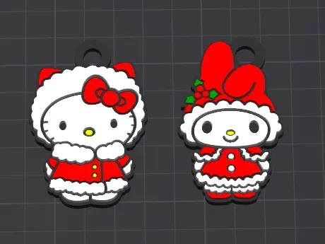 xmas hello-kitty-melody keychains free commercial