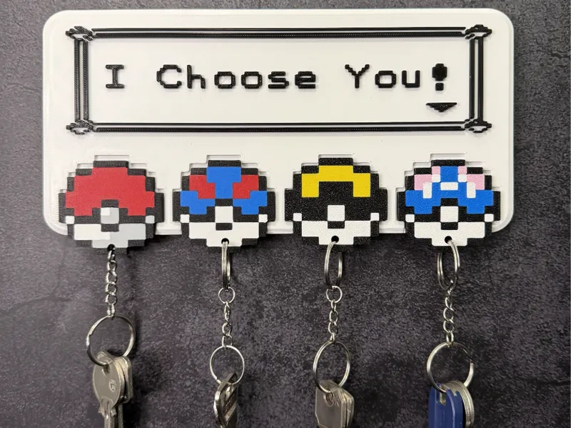 Key Holder Pokémon Pixel Game Boy