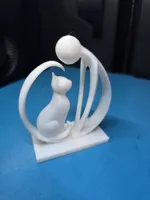 Sculpture 3D « Lien Silencieux » humain et chat — photo 2