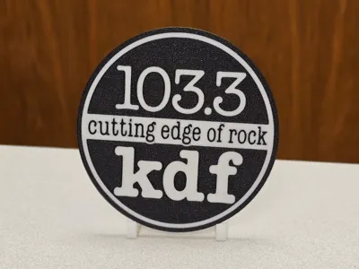 KDF Cutting Edge of Rock Radio Station Coaster