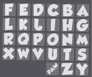 Paw Patrol Font Type 1 A-Z - Uppercase (facedown)