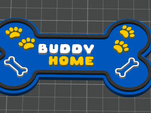 3D Printed Dog House Name Sign 