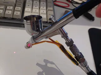 Laser aiming help for Fengda/Timbertech airbrush