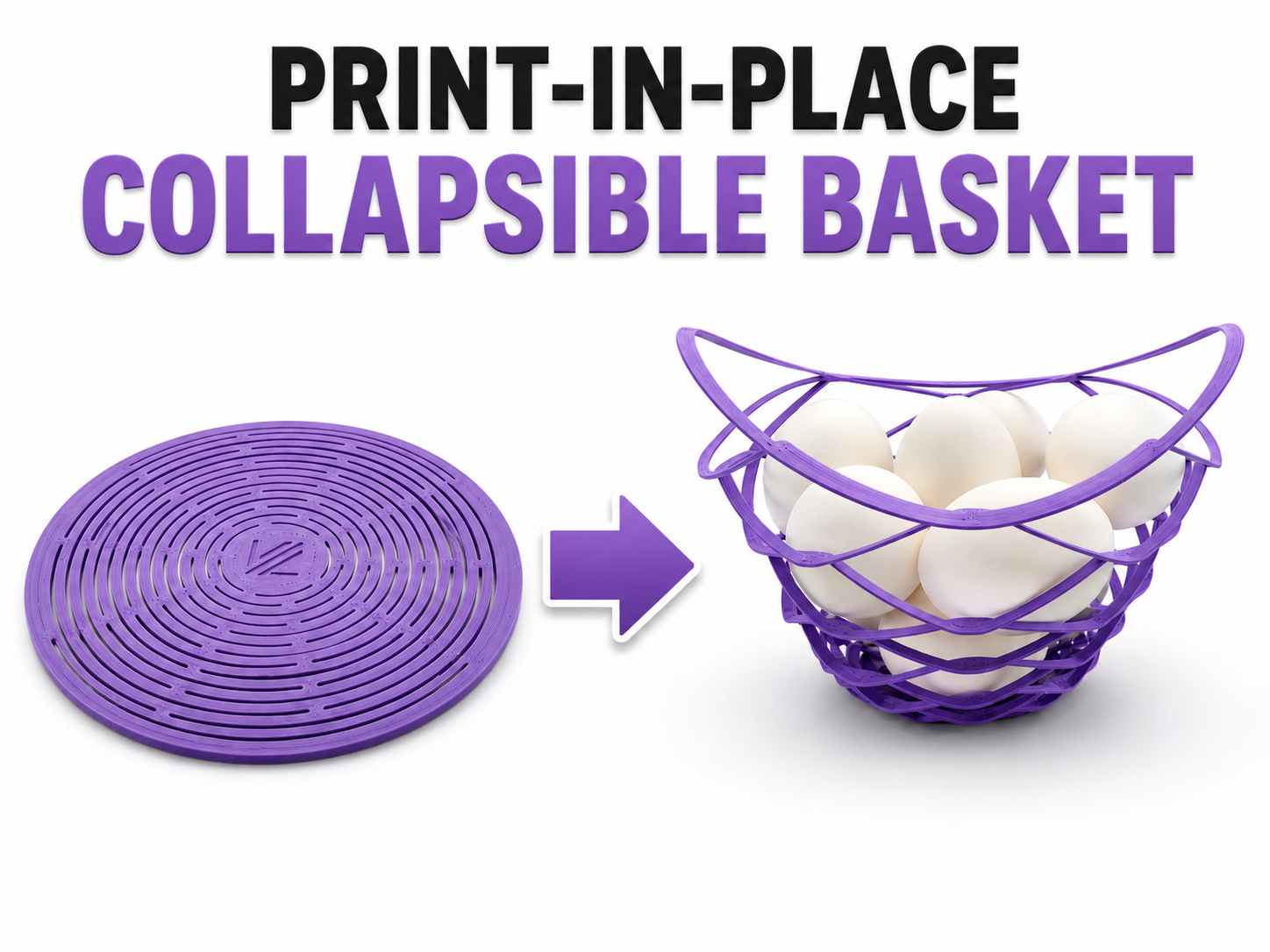 Print-in-Place Collapsible Basket