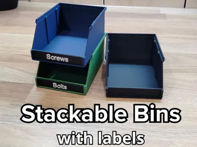 Stackable Storage Bins/Boxes with Labels