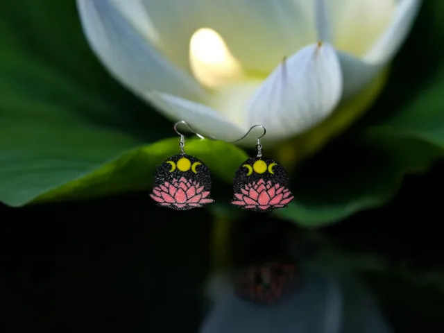 Lotus in the night earrings