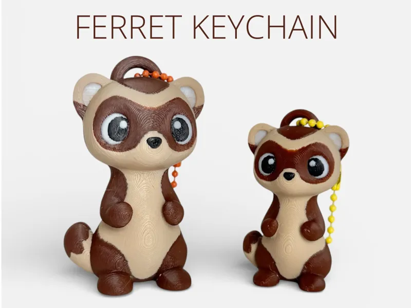 Kawaii (Cute) Ferret Keychain