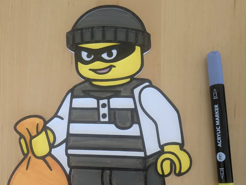 Thief brickman coloring plate