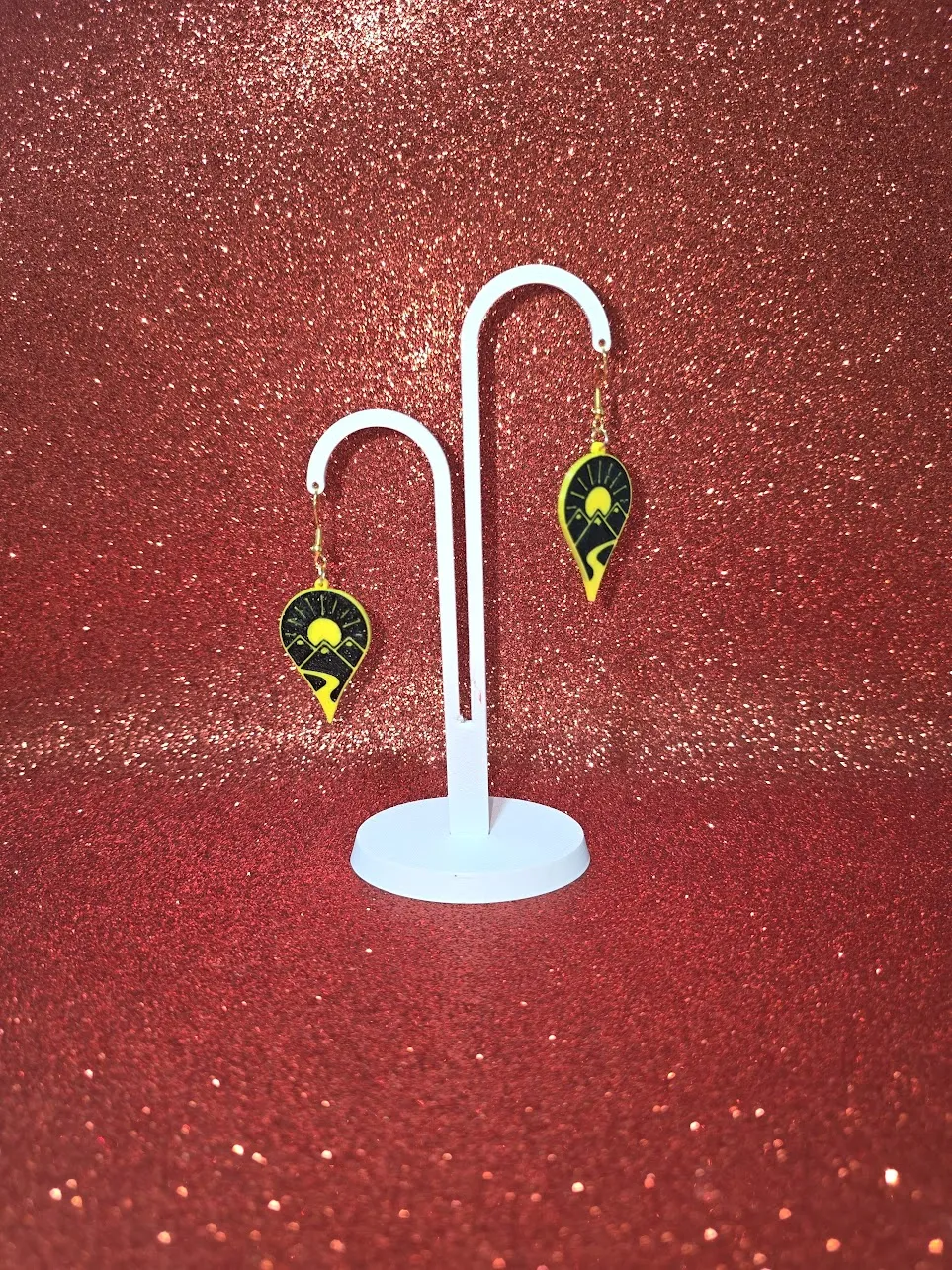 Bright landscape earrings view 3