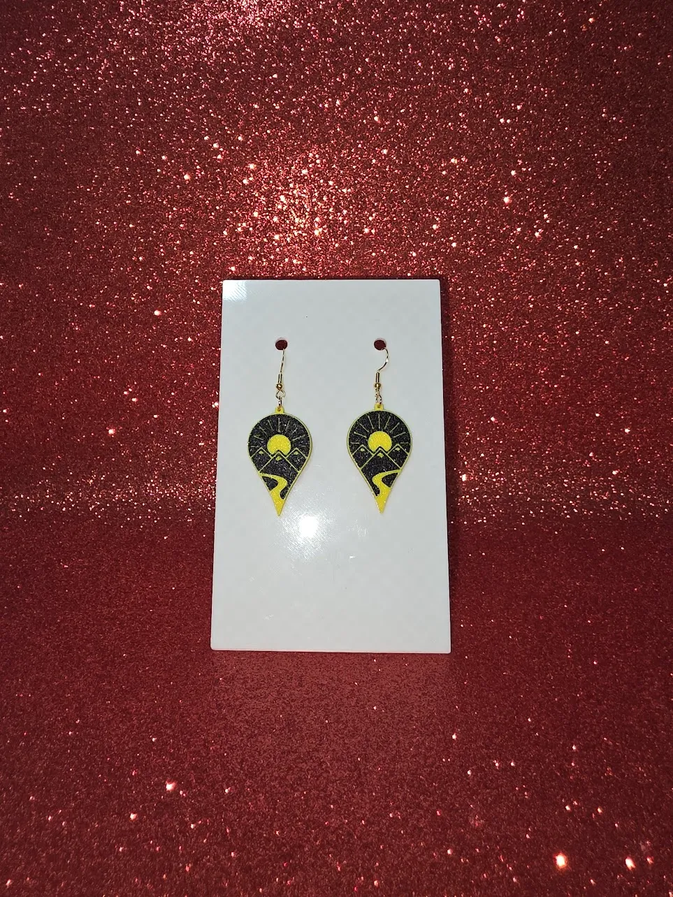 Bright landscape earrings view 2