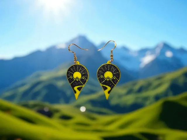 Bright landscape earrings