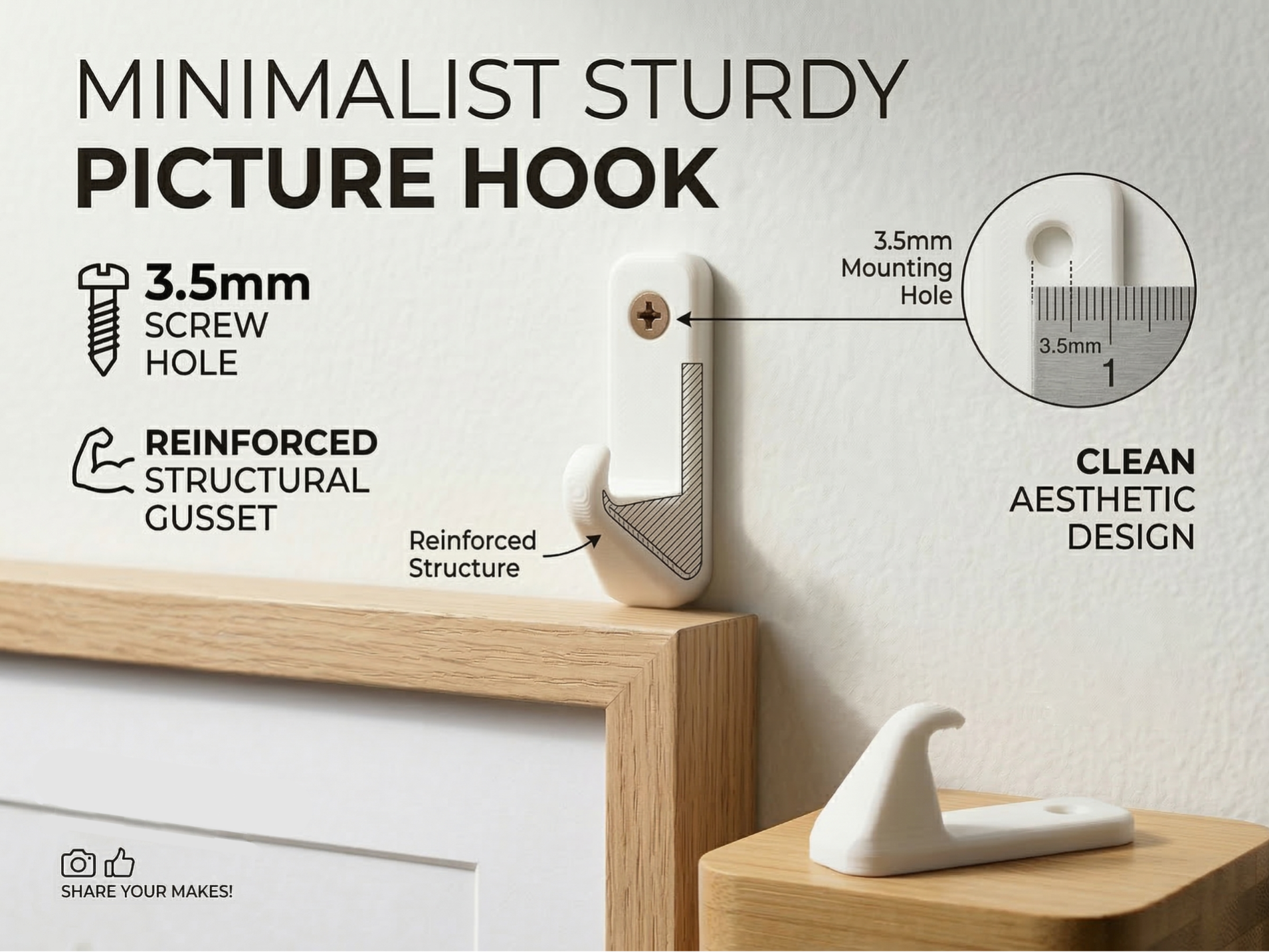 Simple Wall Hook for Frames and Decor