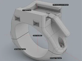 Bicycle Flashlight mount for 32mm Handlebar