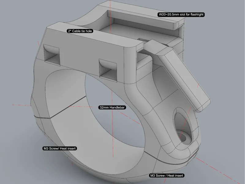 Bicycle Flashlight mount for 32mm Handlebar