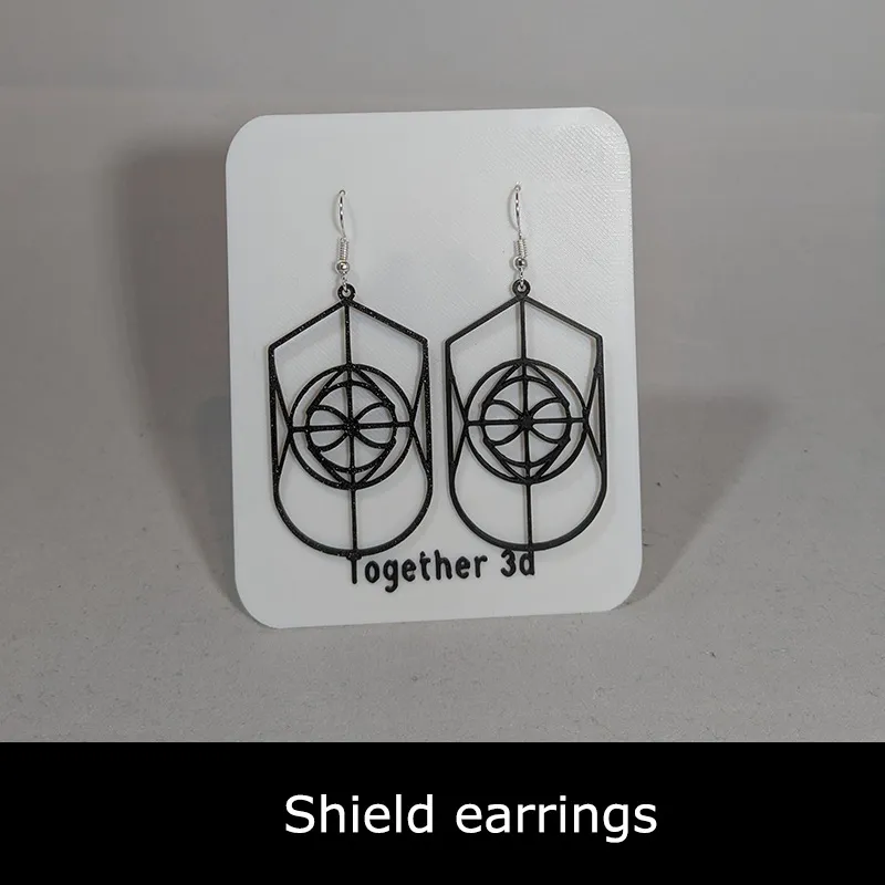 Shield earrings view 2