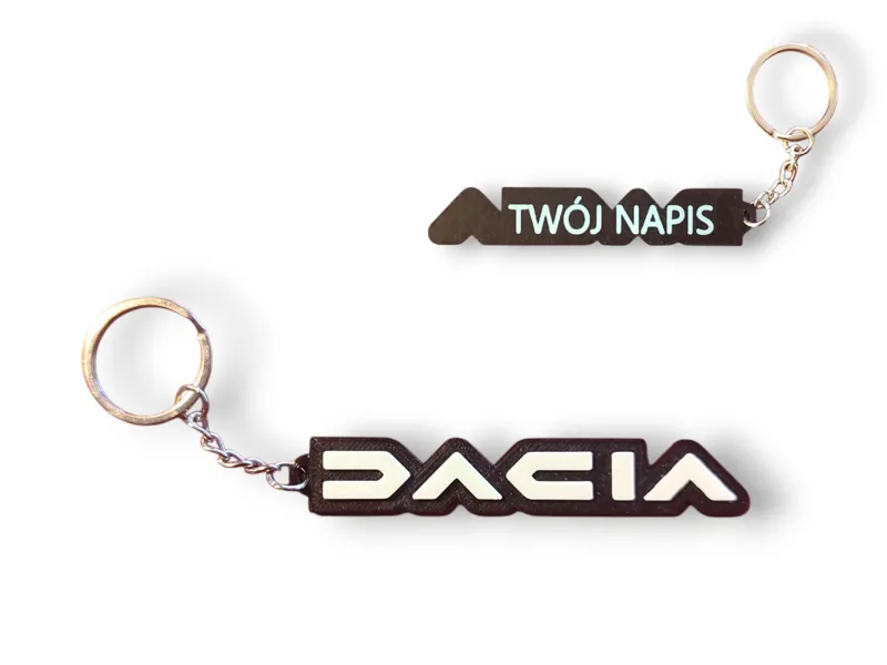 DACIA v.1 CAR Keychain Double Side with TEXT