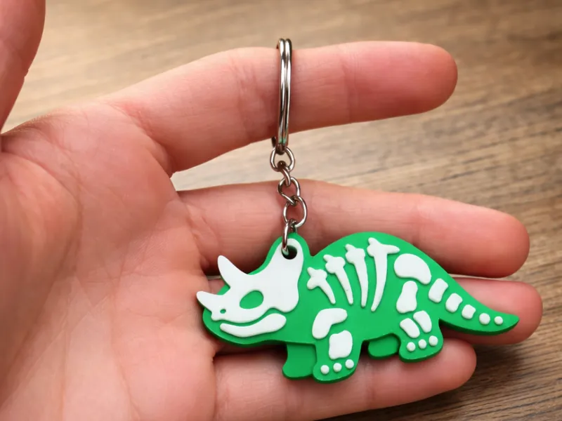 Cute Triceratops Keychain – Dinosaur Charm