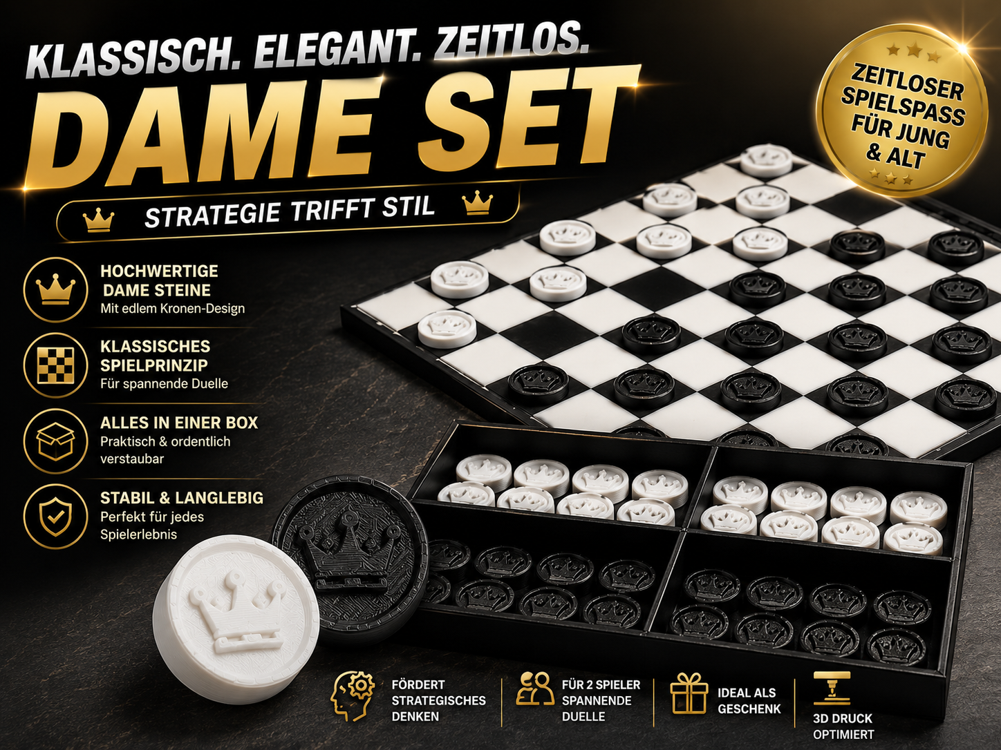 Dame Spiel inkl Kiste