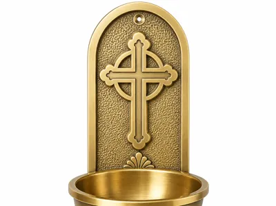 Holy Water Font - Catholic Church Mary Relic 