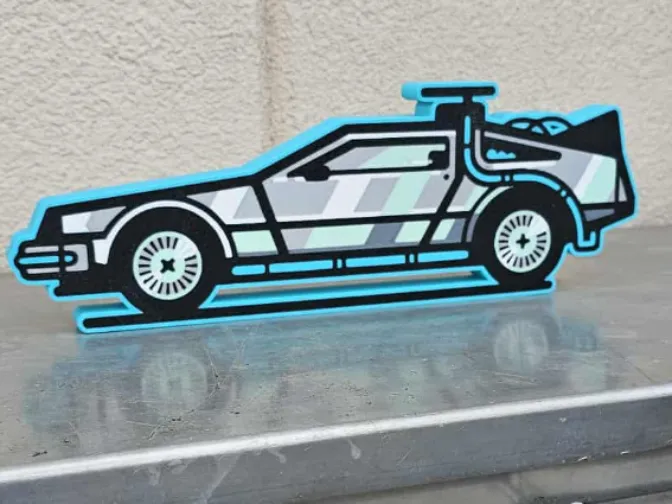 DeLorean Desk Art