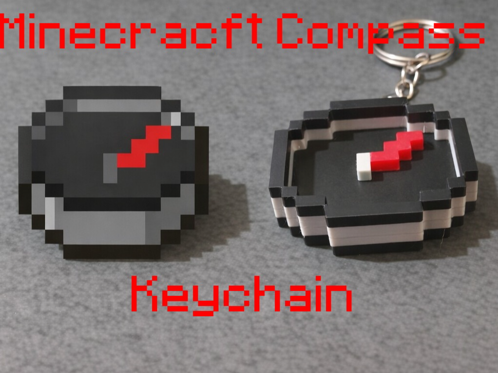Minecraft Compass Keychain
