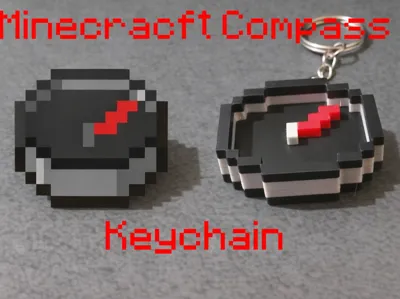 Minecraft Compass Keychain