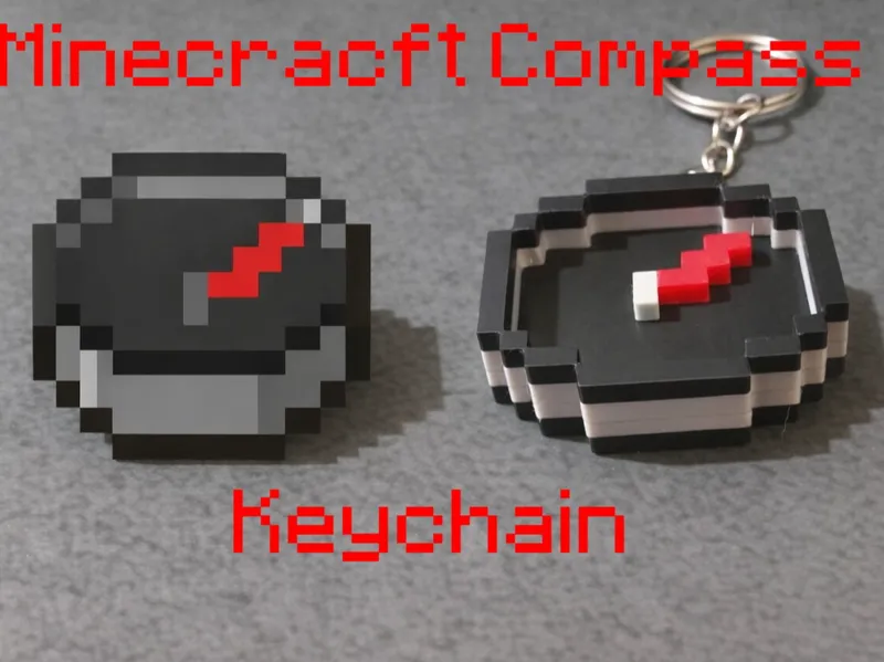 Minecraft Compass Keychain