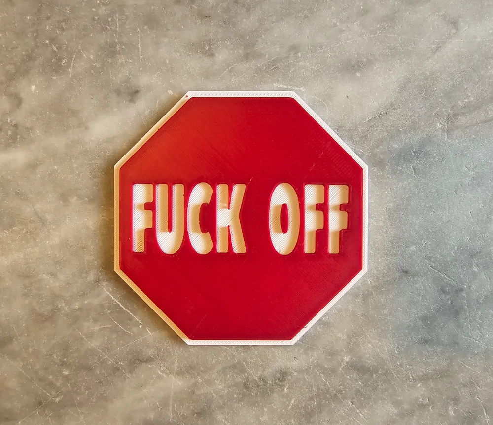 Hard stop revised sign - Free 3D Print Model - MakerWorld