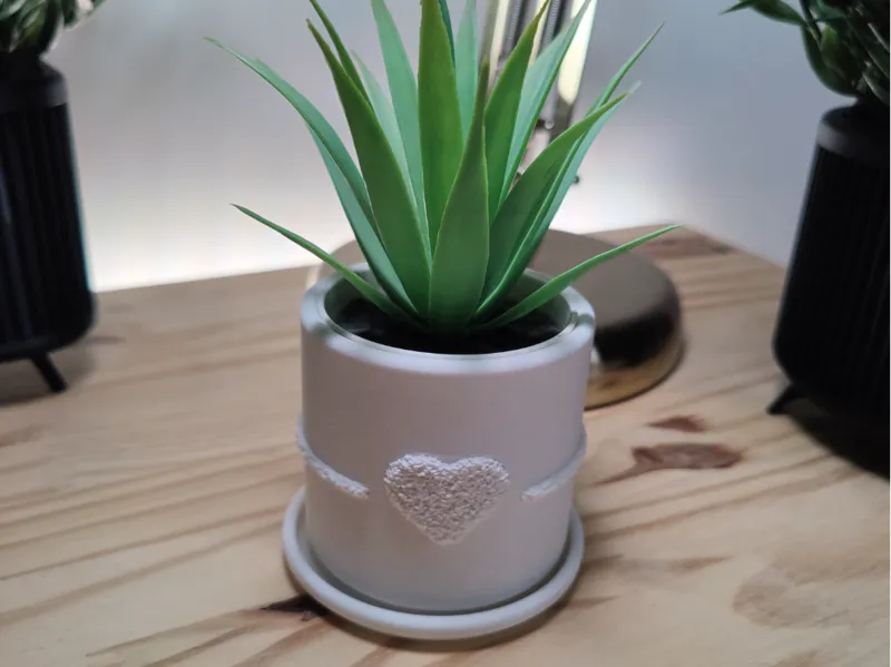 Valentine's Day - Flower pot with heart and saucer
