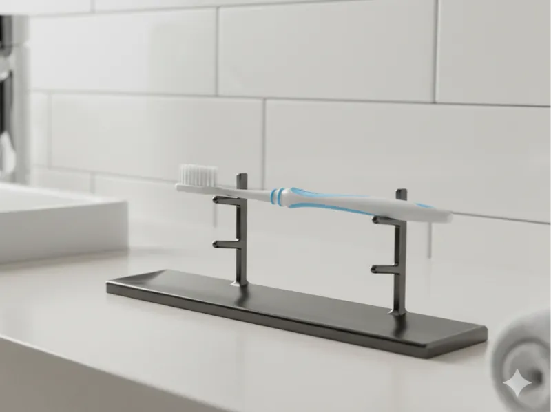 Minimalist Horizontal Dual Toothbrush Holder