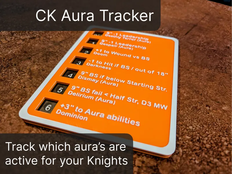 Grimdark 40K Wargaming Chaos Knight Aura Tracker
