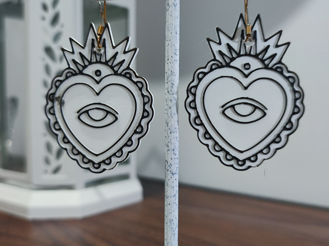 Aretes Sacro Corazón Minimal