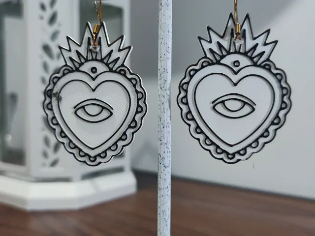 Aretes Sacro Corazón Minimal