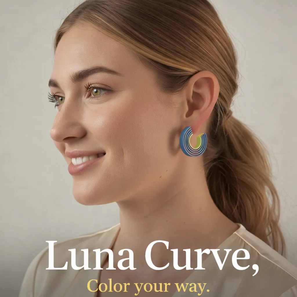 Luna Curve Earrings - Color your way view 2