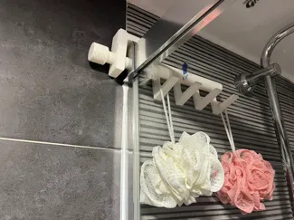 Percha con tornillo para mampara de baño