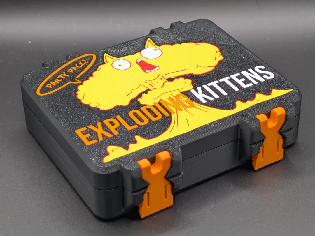 Exploding Kittens Party Pack Card Box - SnapLock - Free 3D Print Model ...