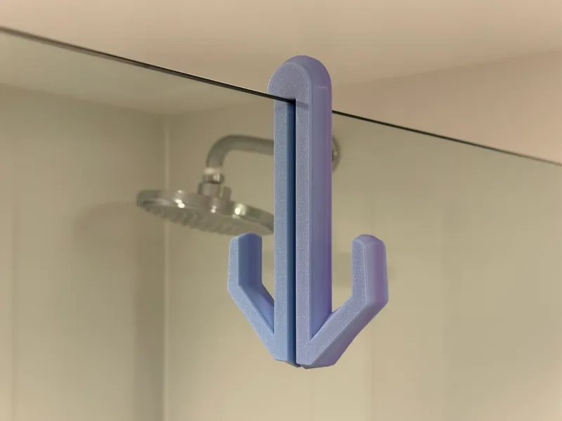 Tall Glass Shower Hook | Long Reach Double-Sided