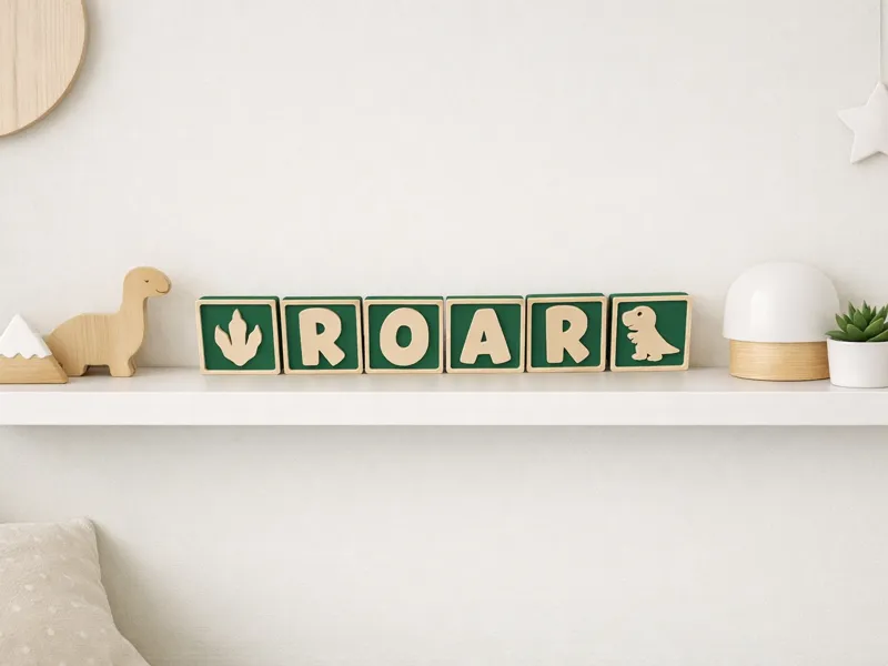 Dinosaur Themed Alphabet Block Tiles