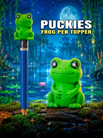 Letrero o emblema decorativo: Cute Frog Pen Topper (Puckies Collection) — vista de referencia 2