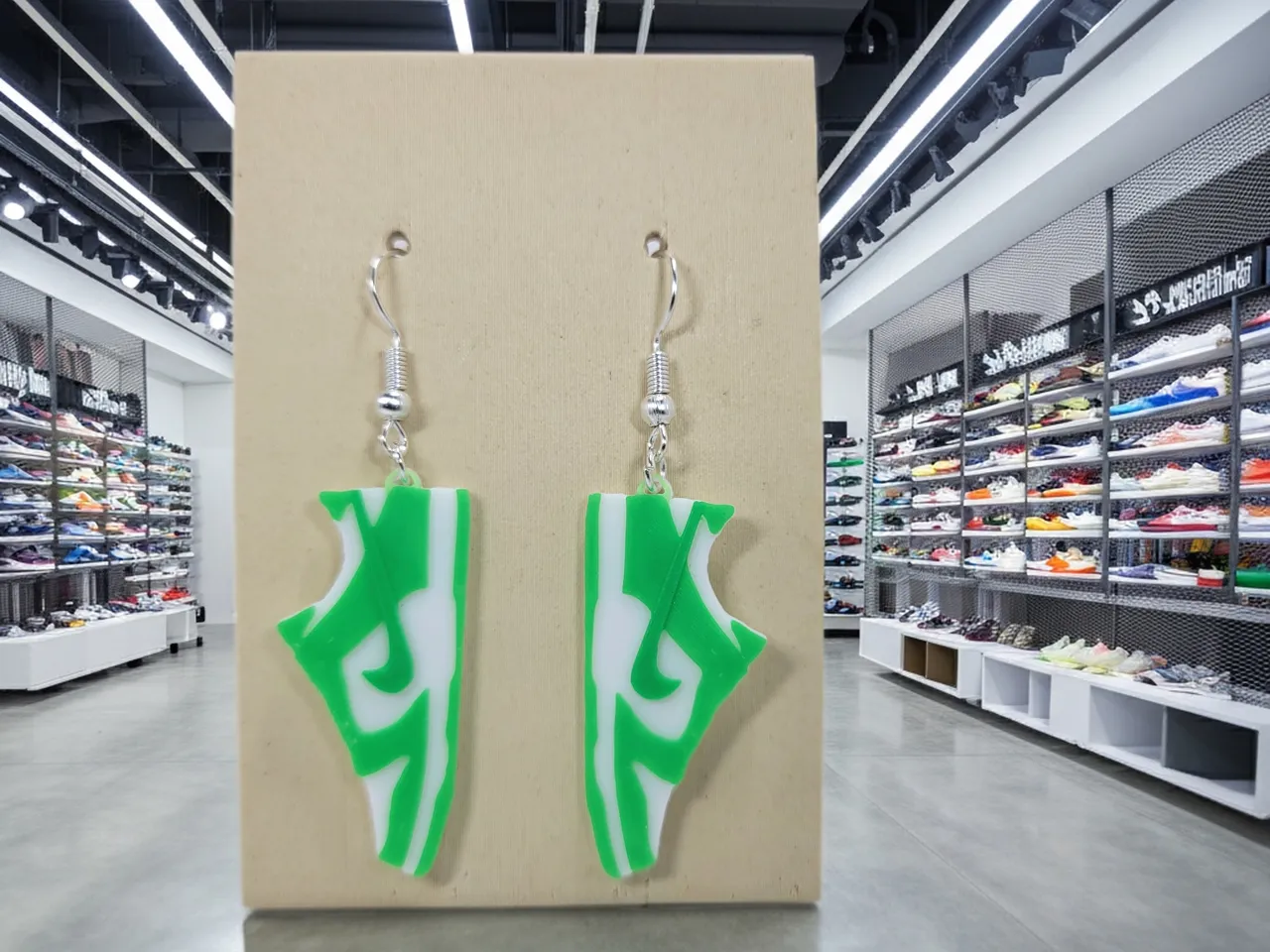 Nike dunk low Panda sneakerhead earrings view 2