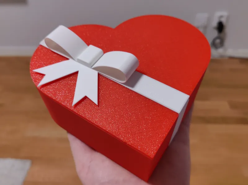 Heart box with ribbon