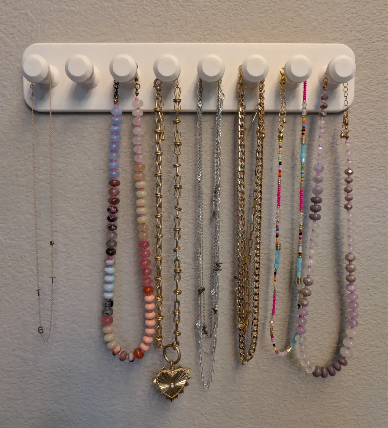 Necklace and Cable Organizer - Command Strip Mount